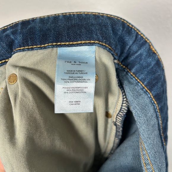 Rag & Bone women size 28 Logan mid rise wide leg jeans Annalise dark blue - Picture 12 of 14